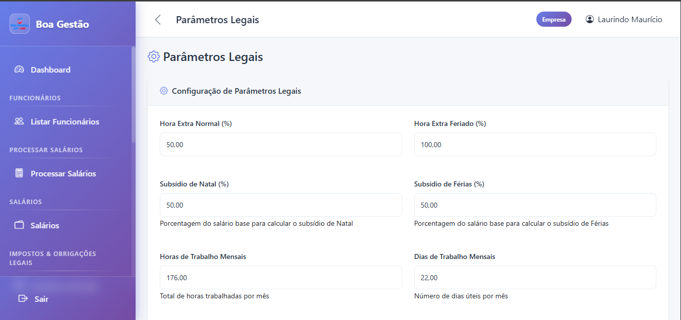 3. Descontos - Parâmetros